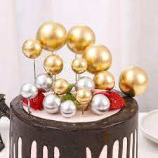 Metallic Balls - Cake Toppers