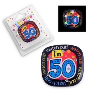 Flashing Badge - Its the Big 50 (40815) - Mad Parties & Supplies