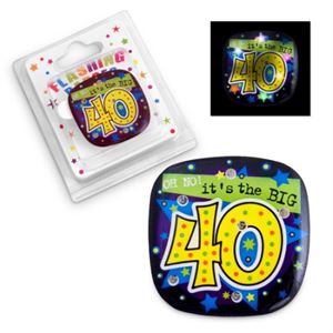Flashing Badge - Its the Big 40 (40814) - Mad Parties & Supplies