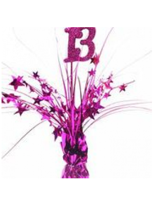 Spangle Centrepiece - 13th (Pink) (ZSBW1628) - Mad Parties & Supplies