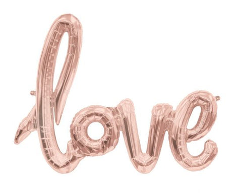 Airfilled balloon - Love Script (Rose Gold) (59790) - Mad Parties & Supplies