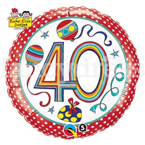 Foil - 18" - 40th (50409) - Mad Parties & Supplies