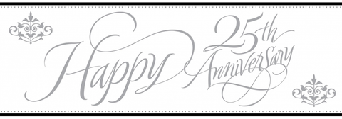 Banner - Happy Anniversary - 25th - Mad Parties & Supplies