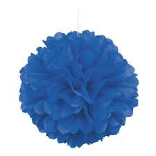 Paper Tissue Pom Pom - Blue (09355) - Mad Parties & Supplies