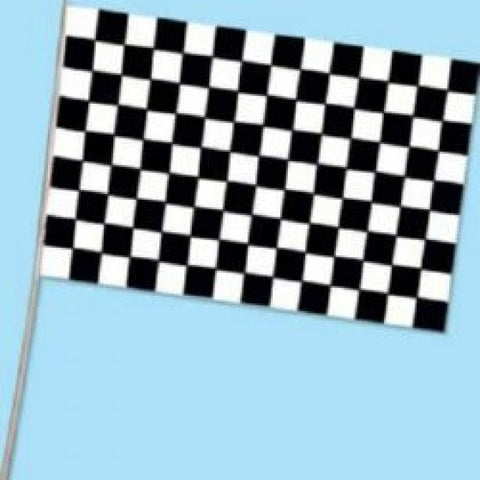 Paper Flag - Black & White Checkered (18060) - Mad Parties & Supplies