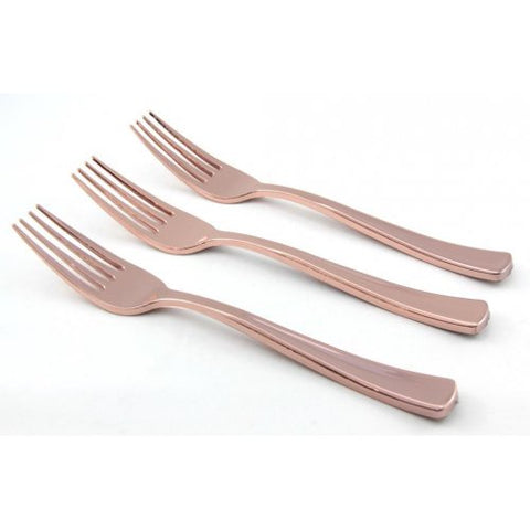 Deluxe Forks - Pkt 12 - Rose Gold - Mad Parties & Supplies