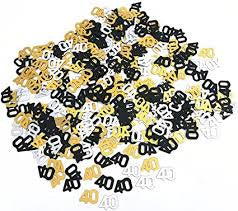 Scatters - 40th (Black, Gold & Silver) - Mad Parties & Supplies