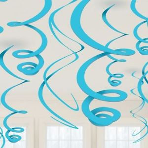 Hanging Swirl Decorations - 55cm - Blue (PP0212) - Mad Parties & Supplies