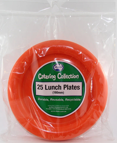 Plates - Lunch - Pkt 25 - Orange - Mad Parties & Supplies