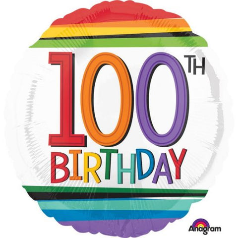 Foil - 18" - 100th Rainbow (34441) - Mad Parties & Supplies