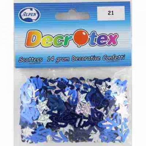 Scatters - 21st (Blue with stars) - Mad Parties & Supplies