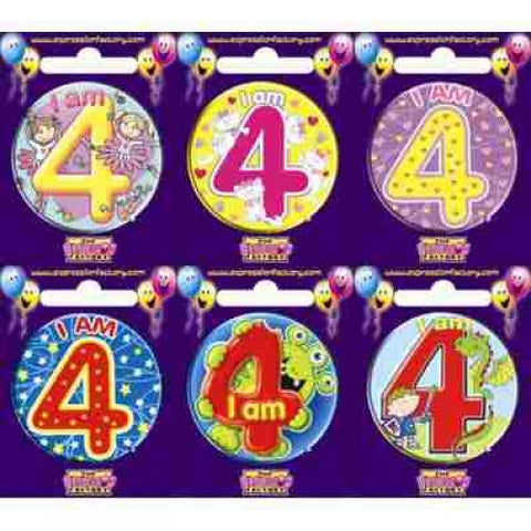 Badge - 4th Birthday - Mad Parties & Supplies