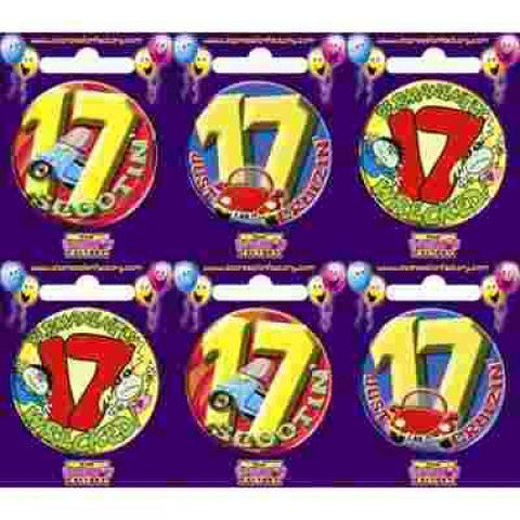 Badge - 17th Birthday - Mad Parties & Supplies