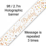 Banner - Happy Birthday - Rose Gold (625365) - Mad Parties & Supplies