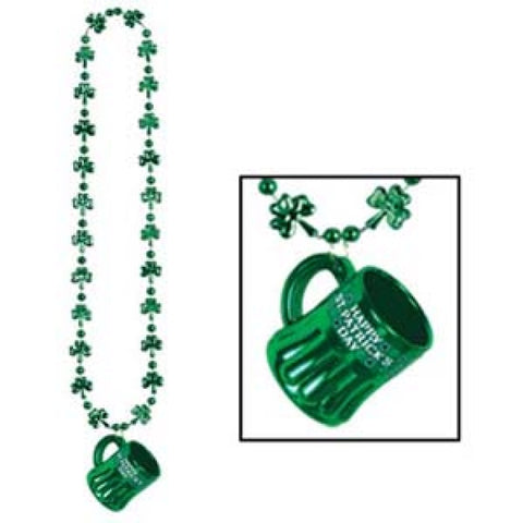Shamrock beads with Happy St Patrick's Mug - Mad Parties & Supplies