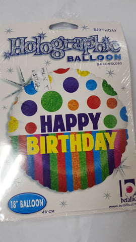 Foil - 18" - Happy Birthday (Spots) - Mad Parties & Supplies