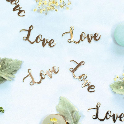 15 x Jumbo Confetti - Love (Rose Gold) (410092) - Mad Parties & Supplies