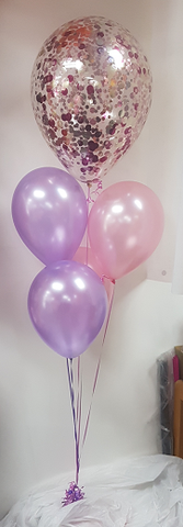 18" Confetti balloon with 4 x latex balloons & weight - Mad Parties & Supplies
