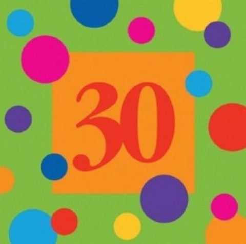 Napkins - 30th (663084) - Mad Parties & Supplies