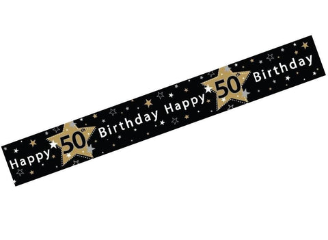 Banner - Happy 50th Birthday - Mad Parties & Supplies