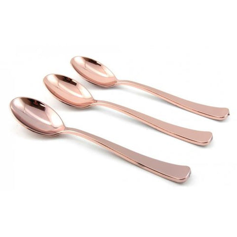 Deluxe Spoons - Pkt 12 - Rose Gold - Mad Parties & Supplies