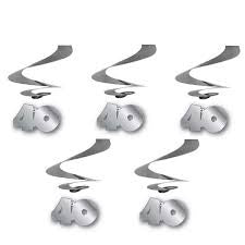Hanging Swirl Decorations - 40th (Silver) - Mad Parties & Supplies