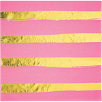Napkins - Touch of Candy - Pink & Gold Stripes (329952) - Mad Parties & Supplies