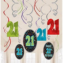 Hanging Swirl Decorations - 21st (671566) - Mad Parties & Supplies