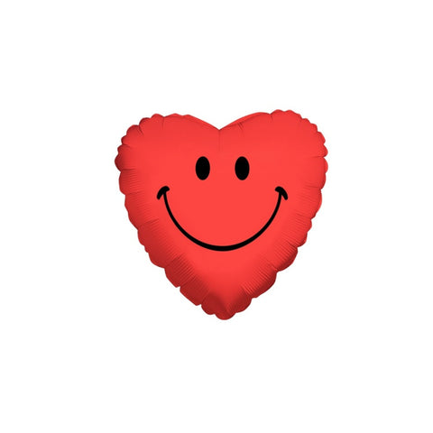 Foil - 18" - Smiley Heart Red (2516744P) - Mad Parties & Supplies
