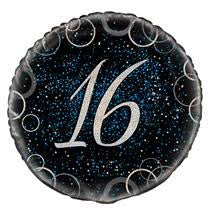Foil - 18" - 16th - Black & Silver (55818) - Mad Parties & Supplies