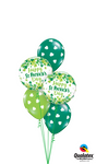 (SPD02) St Patrick's Day Balloon Bouquet - 2 x foil &  3 balloons with weight - Mad Parties & Supplies