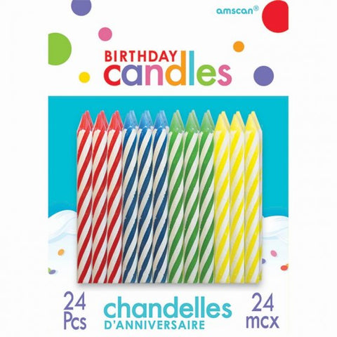 Candles - Pkt 24 - Multi Coloured (170002) - Mad Parties & Supplies