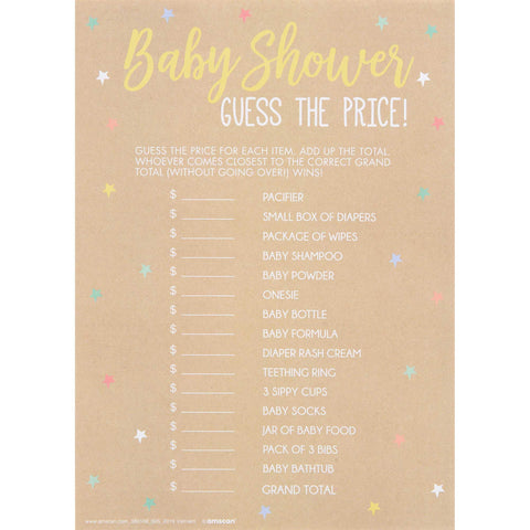 Baby Shower Guess the Price Games