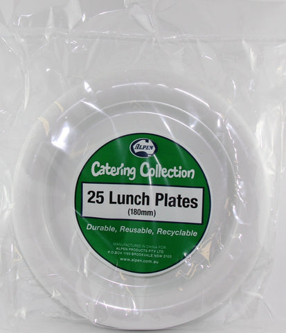 Plates - Lunch - Pkt 25 - White - Mad Parties & Supplies