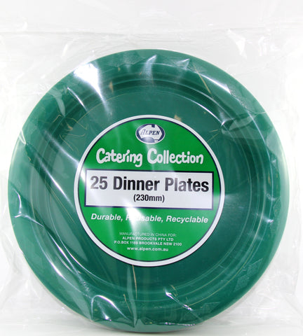 Plates - 9" - Dinner - Pkt 25 - Hunter Green - Mad Parties & Supplies