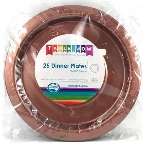 Plates - 9" - Dinner - Pkt 25 - Rose Gold - Mad Parties & Supplies