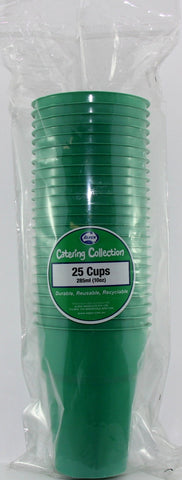 Cups - Pkt 25 - Hunter Green - Mad Parties & Supplies