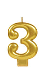 Candle - Gold - Choose Numbers 0 to 9 - Mad Parties & Supplies