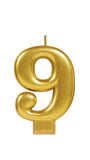Candle - Gold - Choose Numbers 0 to 9 - Mad Parties & Supplies