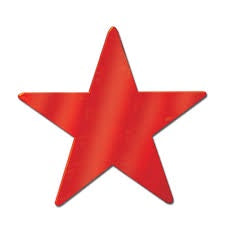 Foil Cutouts - Star - 220mm - Red - Mad Parties & Supplies