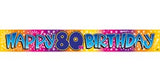 Banner - Happy 80th Birthday - Mad Parties & Supplies