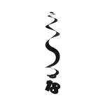 Hanging Swirl Decorations - 18th - Black (5304BK) - Mad Parties & Supplies
