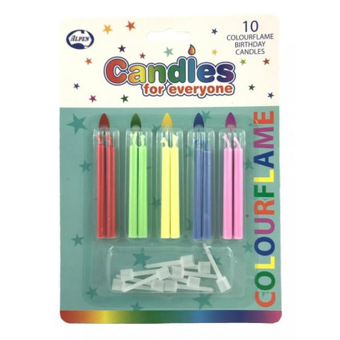 Colourflame Birthday Candles - Multi-coloured (431160) - Mad Parties & Supplies