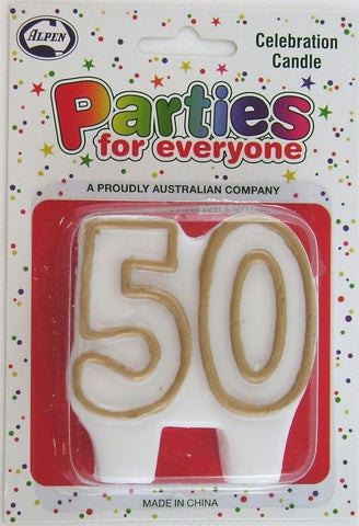 Candle - 50th - Gold - Mad Parties & Supplies