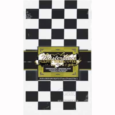 Tablecover - Black & White checkered (50938-BKW) - Mad Parties & Supplies