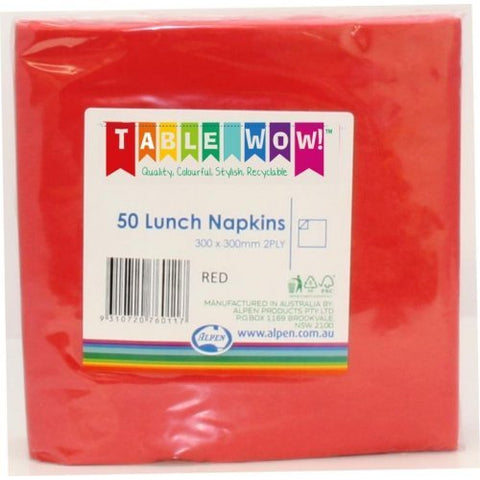 Napkins - Lunch - Red - Mad Parties & Supplies