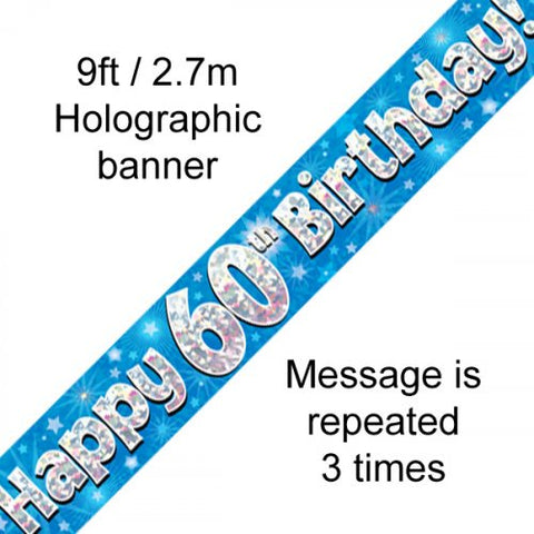 Banner - Happy 60th Birthday - Mad Parties & Supplies