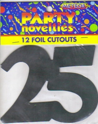 Foil Cutouts - 25th (Silver) - Mad Parties & Supplies