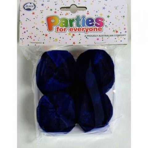 Crepe Streamers - Pkt 4 - Navy Blue (510053) - Mad Parties & Supplies