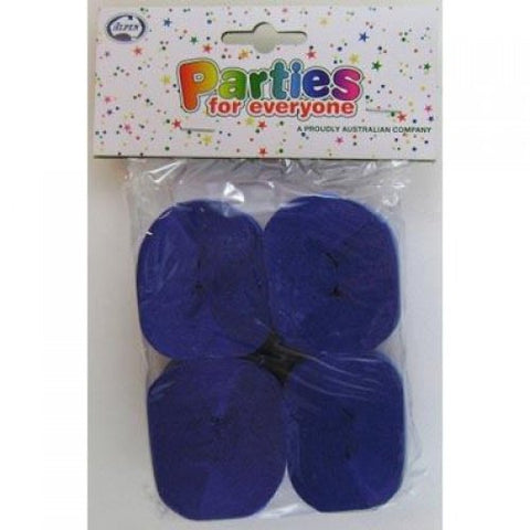 Crepe Streamers - Pkt 4 - French Blue (510054) - Mad Parties & Supplies